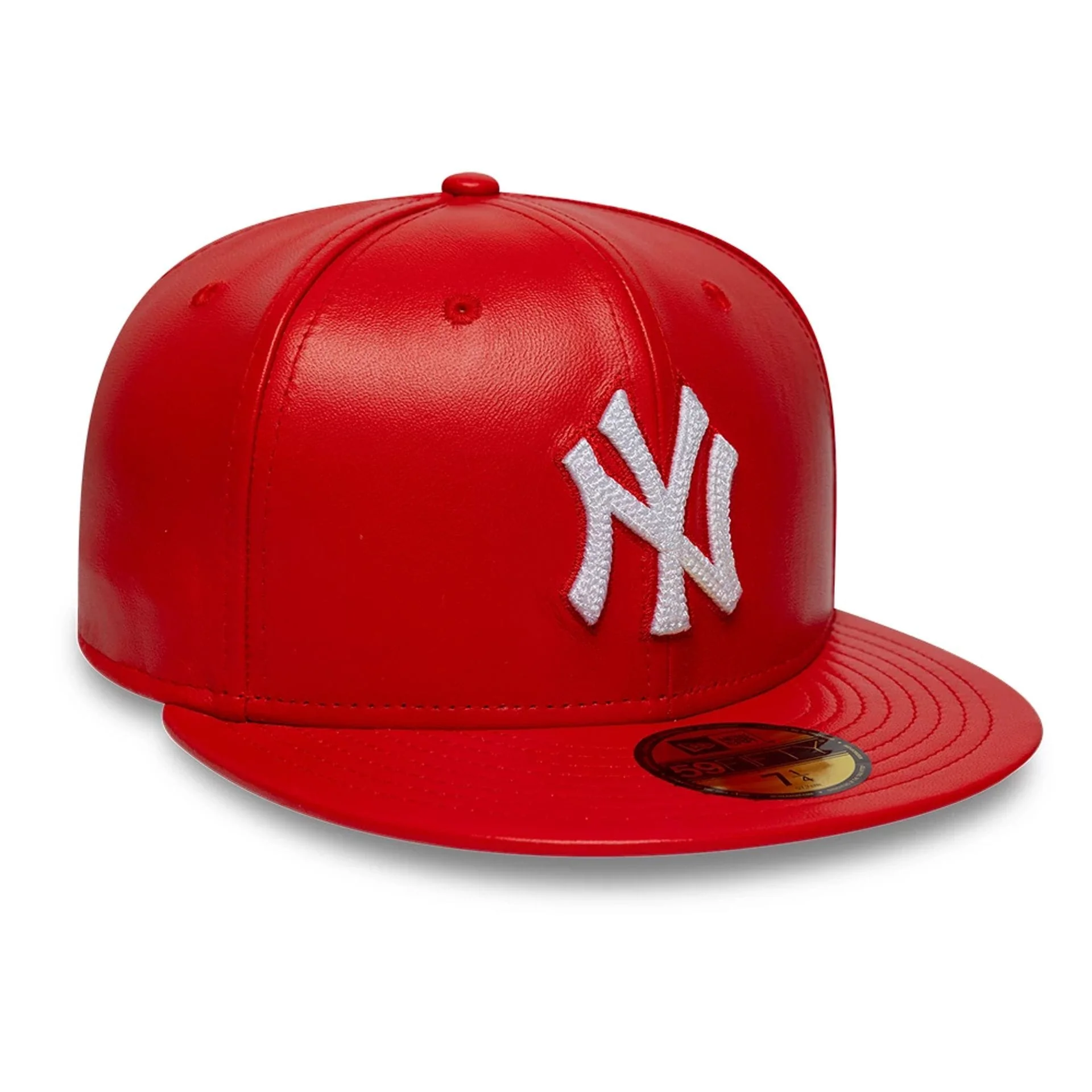 New York Yankees MLB Leather Red 59FIFTY Fitted Cap - Image 4