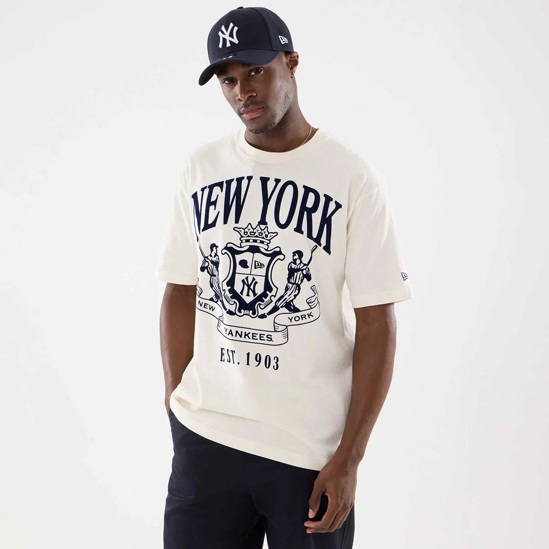 New York Yankees MLB Life Graphic Light Beige T-Shirt