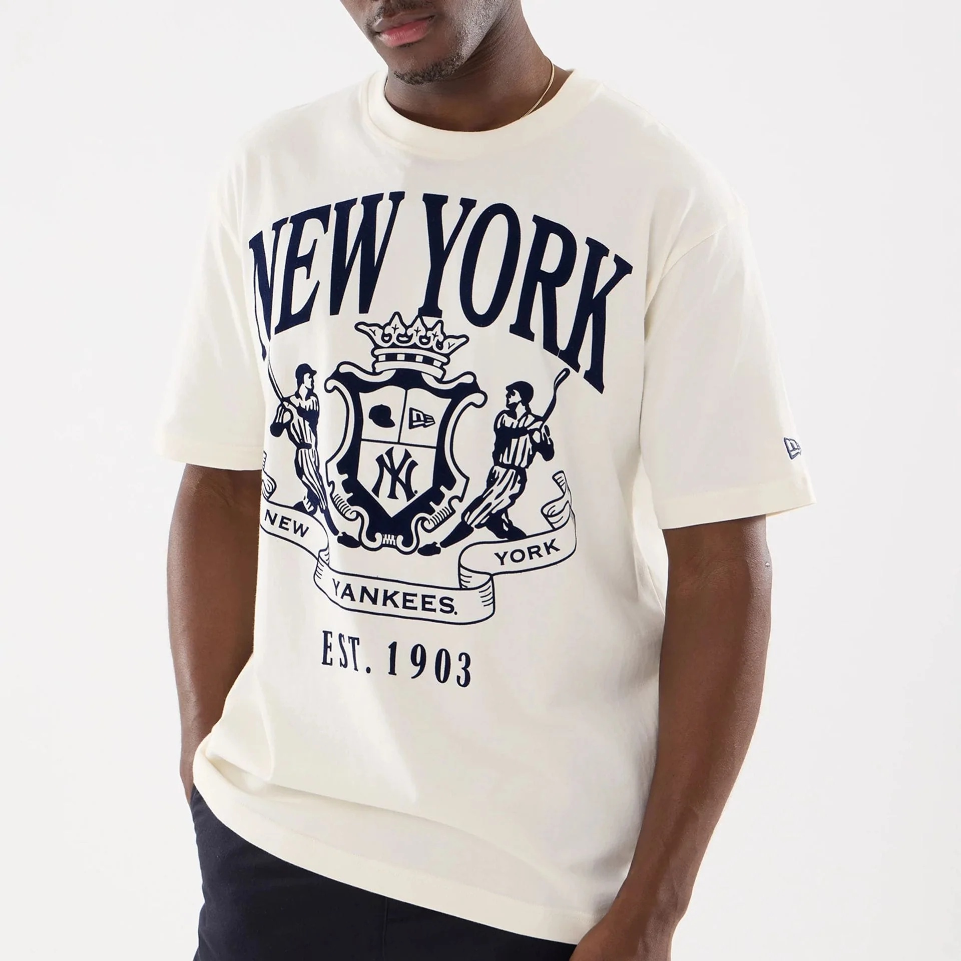 New York Yankees MLB Life Graphic Light Beige T-Shirt - Image 3