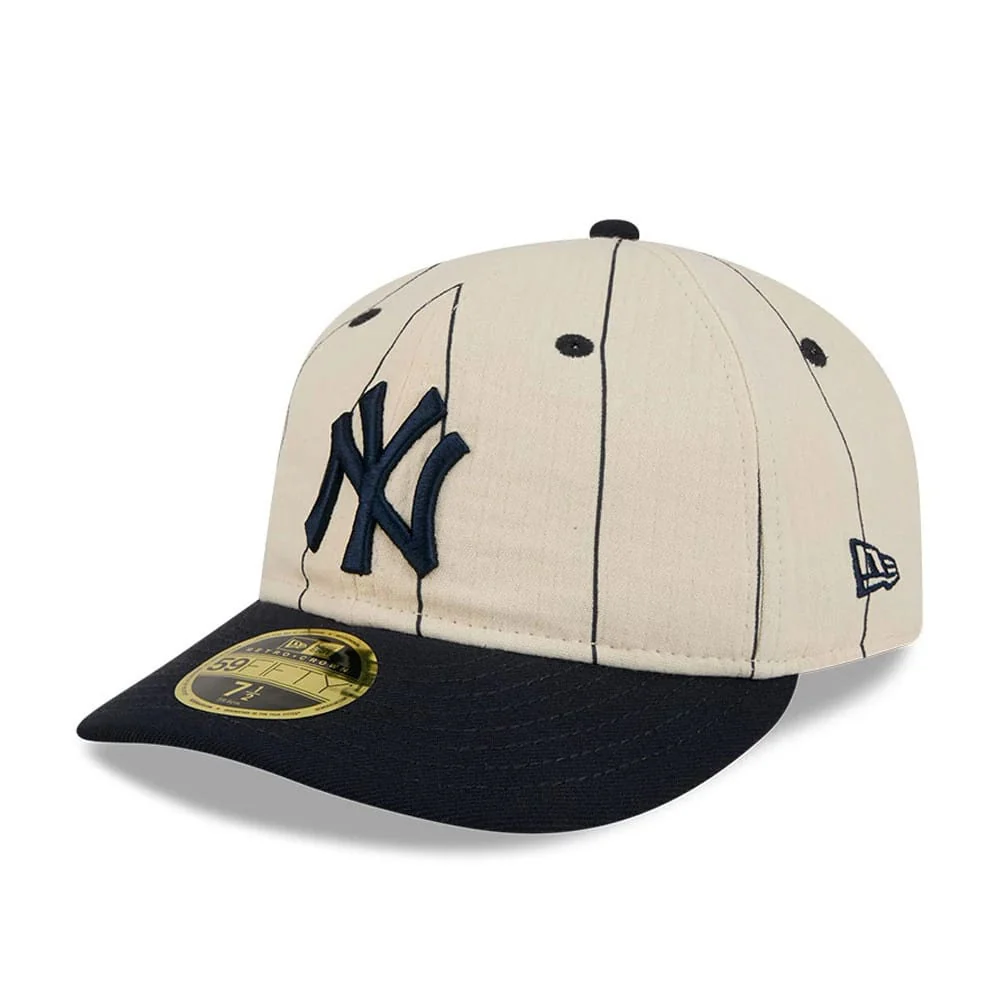 New York Yankees MLB Linen Cream Retro Crown 59FIFTY Fitted Cap