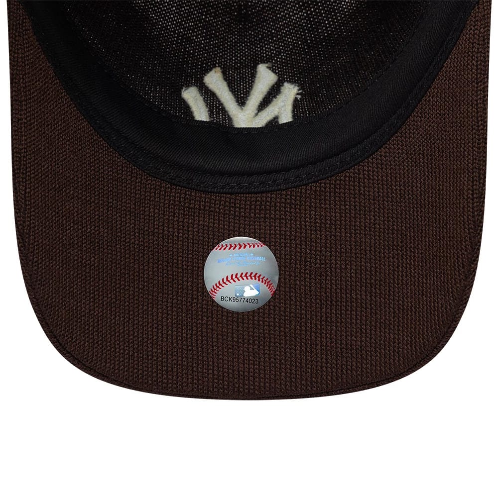 New York Yankees MLB Merino Wool Dark Brown 9TWENTY Adjustable Cap - Image 7