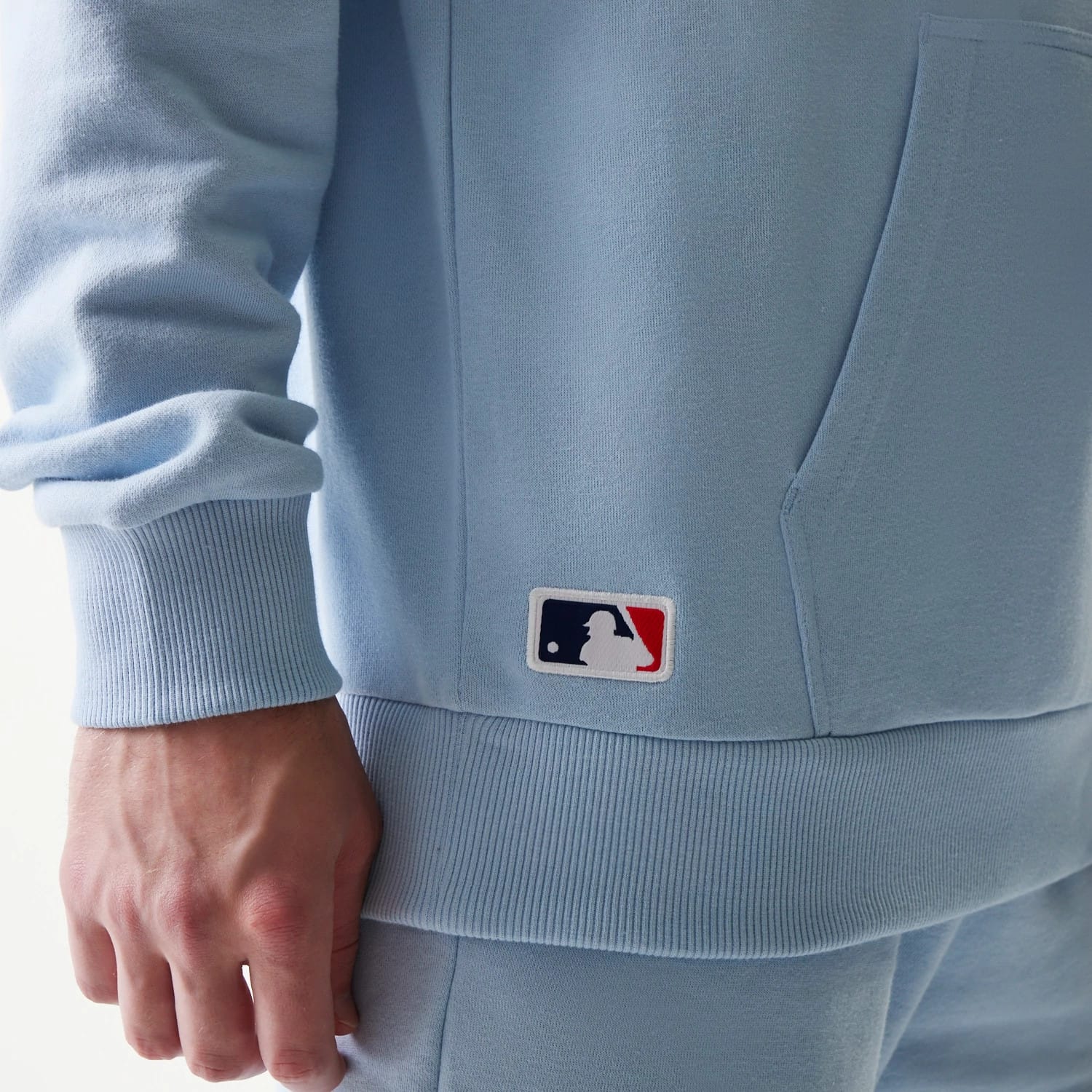 New York Yankees MLB Midi Pastel Blue Oversized Pullover Hoodie - Image 6