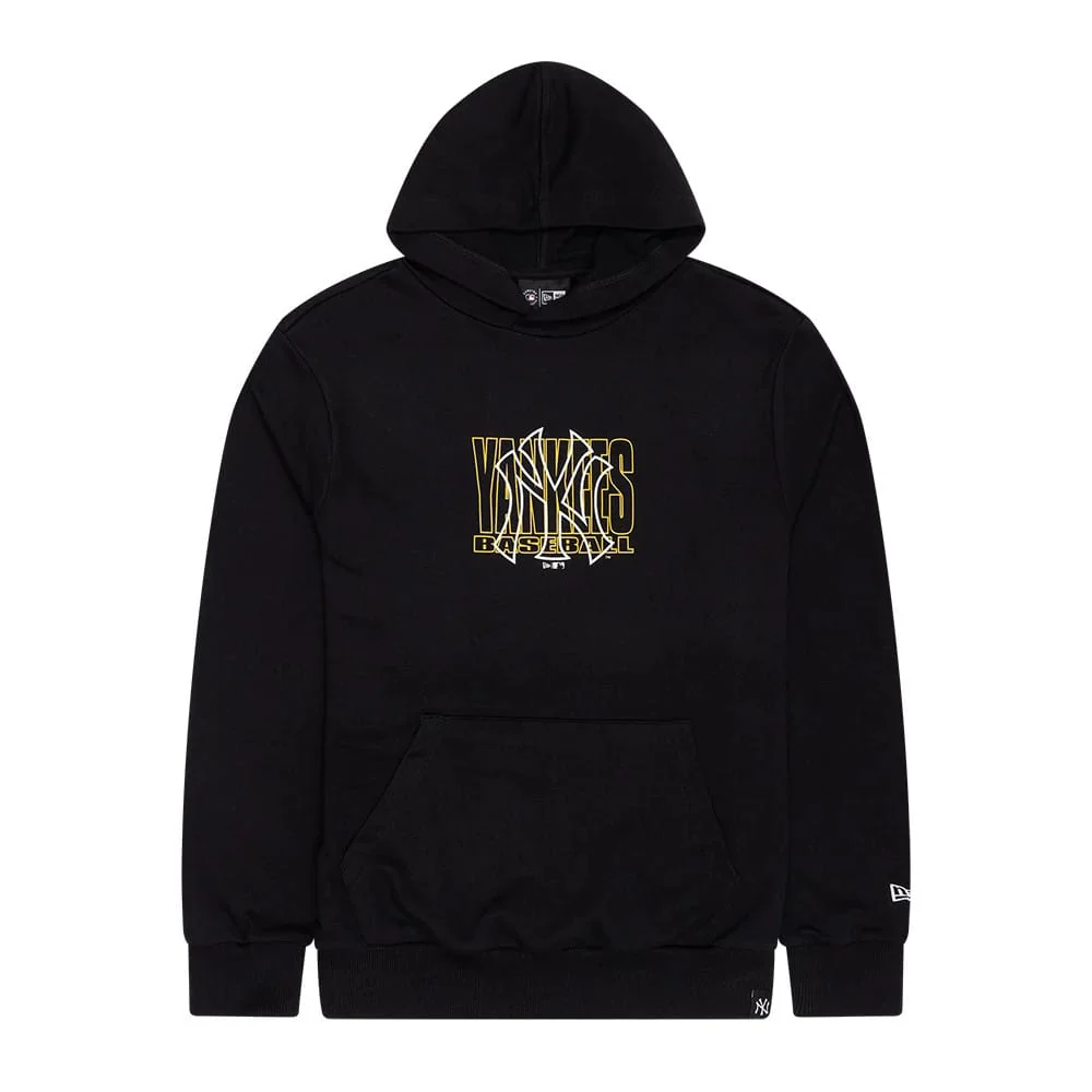 New York Yankees MLB Outline Black Pullover Hoodie