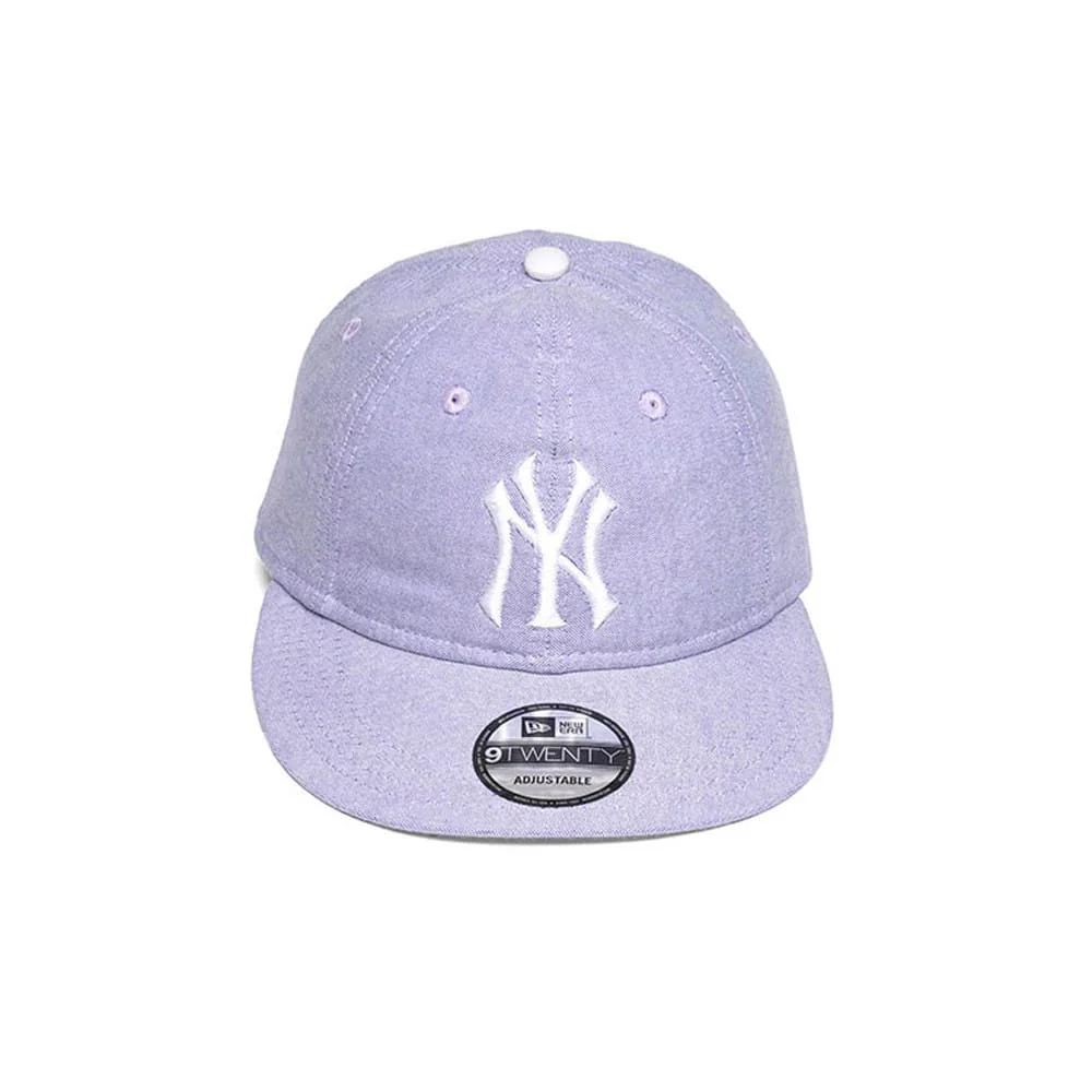 New York Yankees MLB Oxford Pastel Purple 9TWENTY Long Visor Adjustable Cap - Image 3