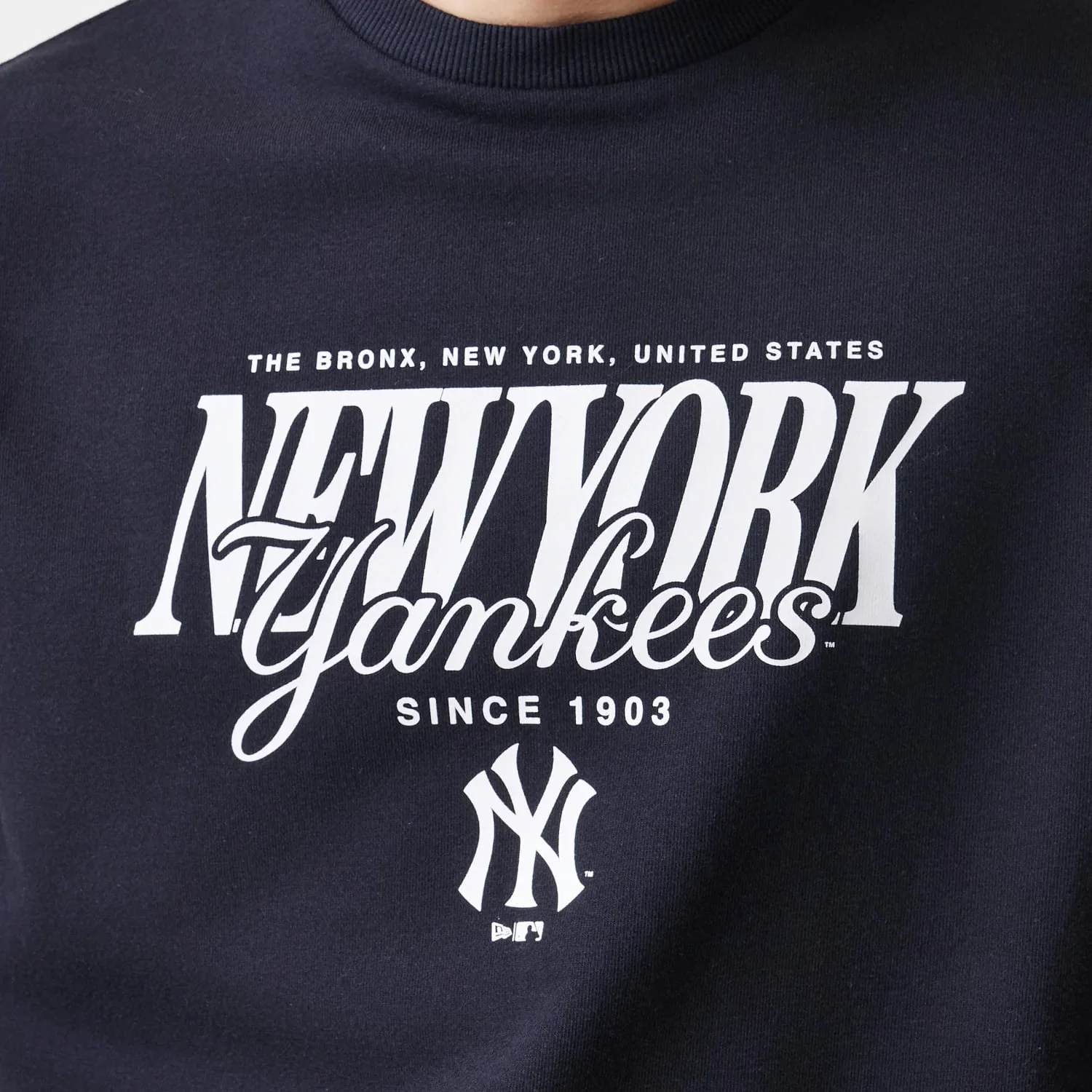 New York Yankees MLB Script Black Crew Neck Sweater - Image 6