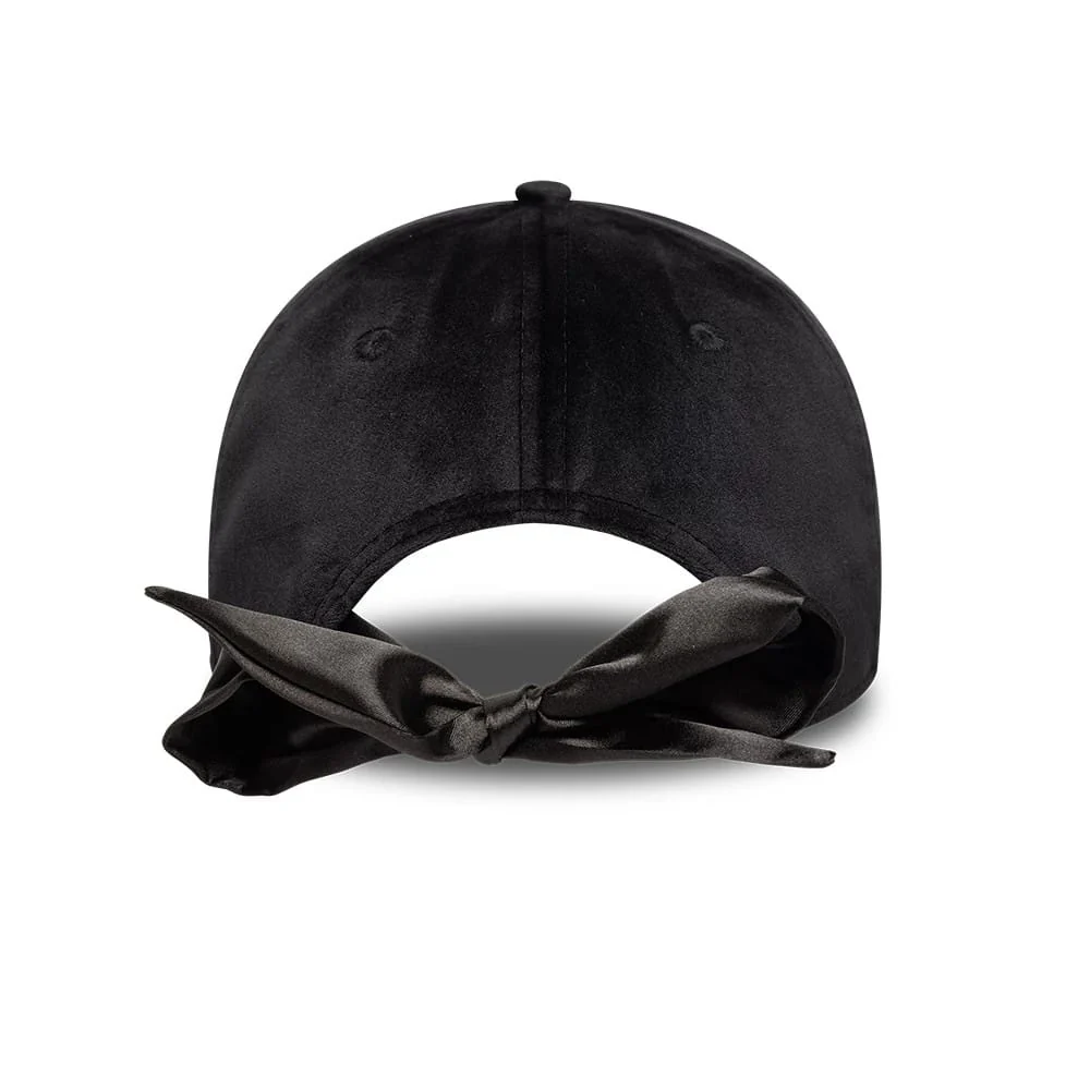 New York Yankees MLB Velour Black 9TWENTY Bow Back Adjustable Cap - Image 2