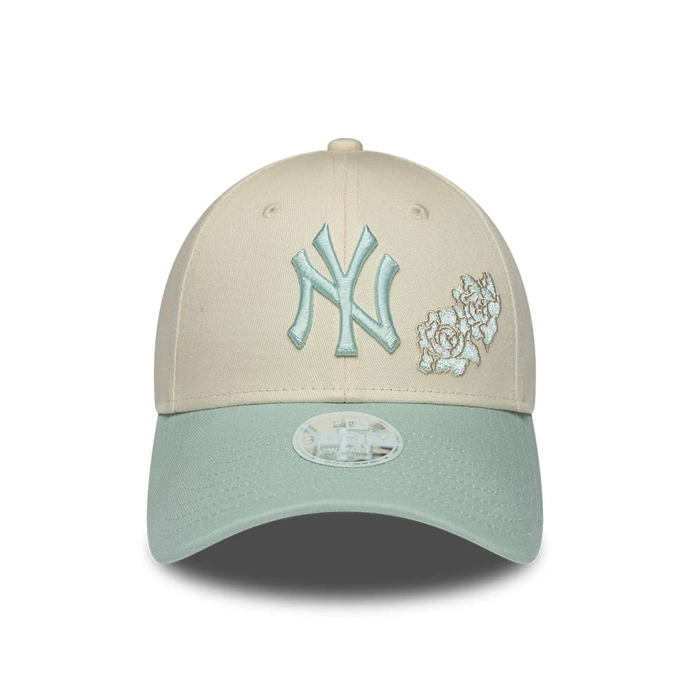 New York Yankees Womens MLB Floral Cream 9FORTY Adjustable Cap - Image 2