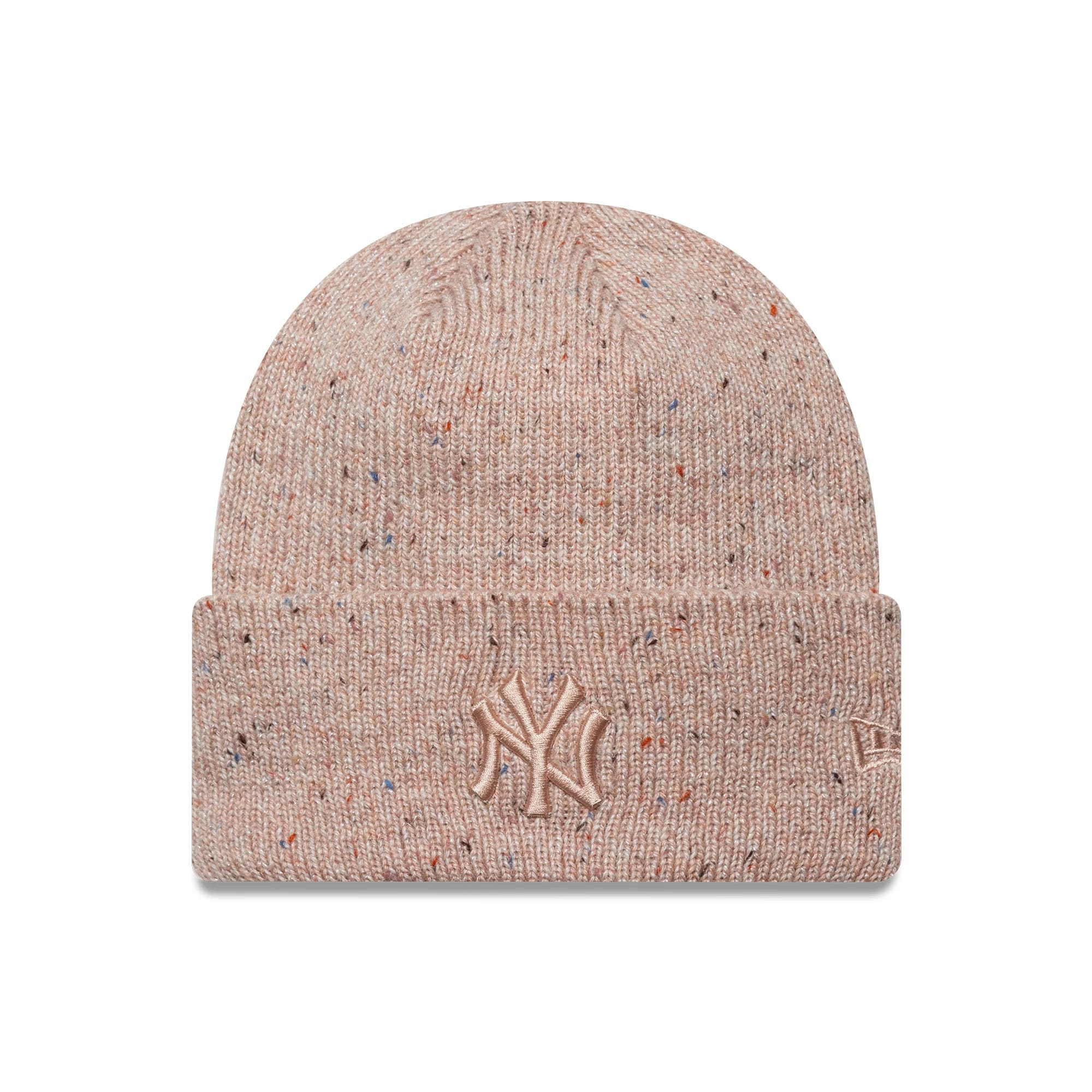 New York Yankees Womens MLB Glitter Pastel Pink Cuff Knit Beanie Hat
