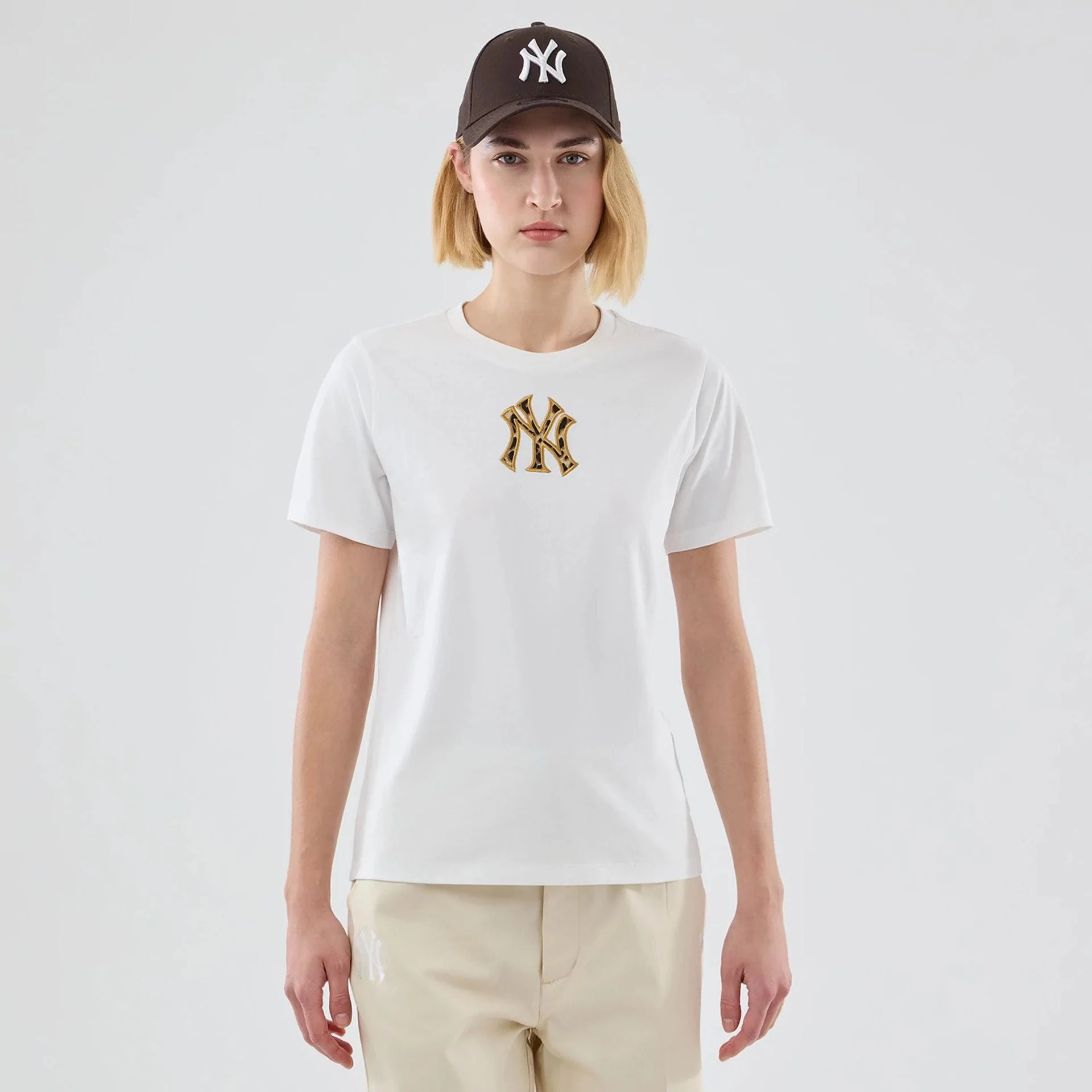New York Yankees Womens MLB Infill White T-shirt