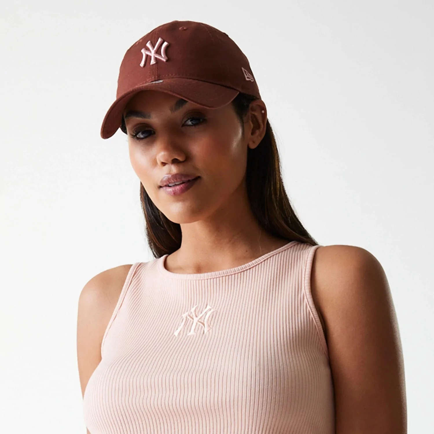 New York Yankees Womens MLB Rib Pastel Pink Rib Tank Top - Image 6