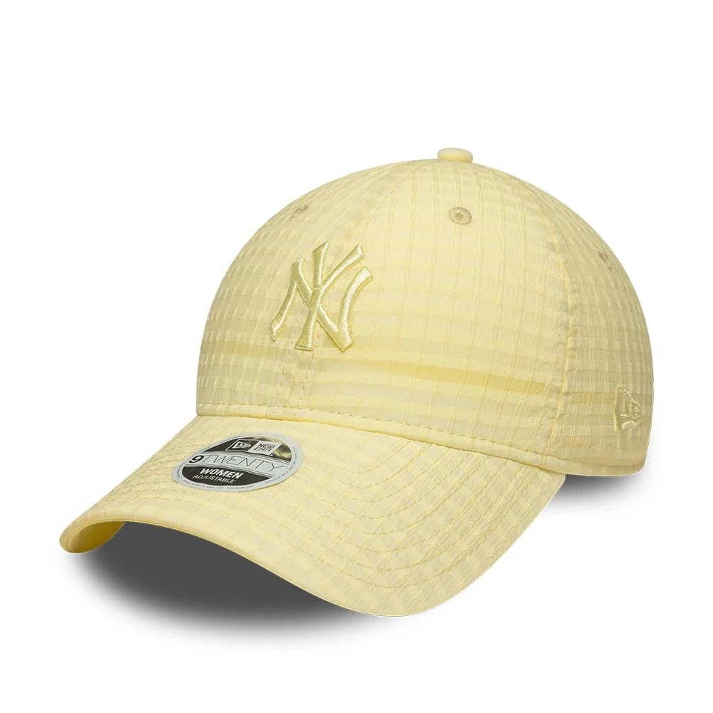 New York Yankees Womens MLB Seersucker Pastel Yellow 9TWENTY Adjustable Cap