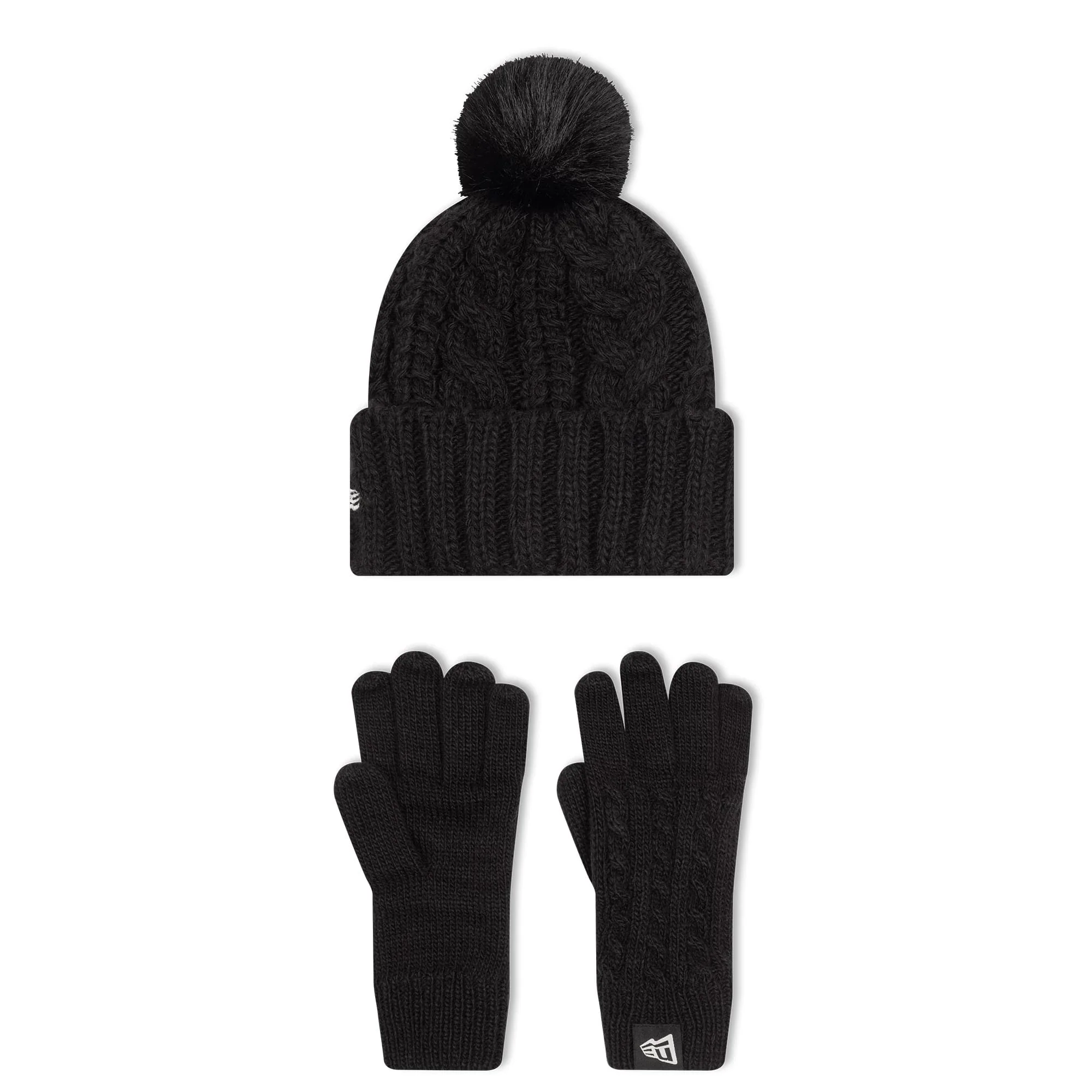 New York Yankees Youth MLB Black Beanie & Gloves Set - Image 2