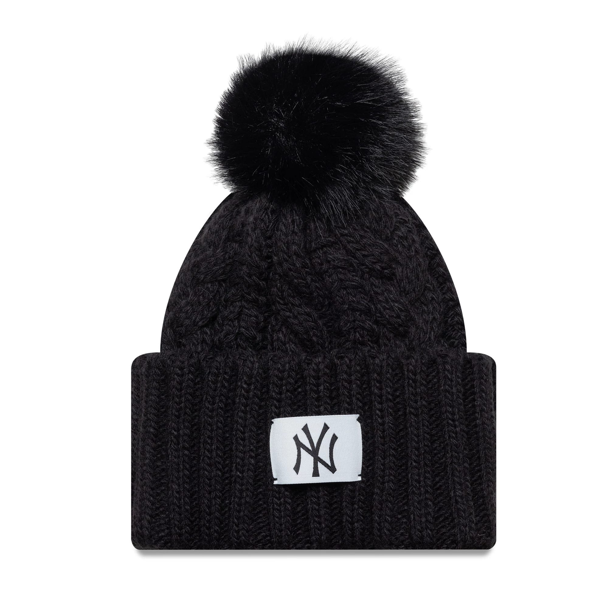 New York Yankees Youth MLB Black Cable Knit Beanie Hat