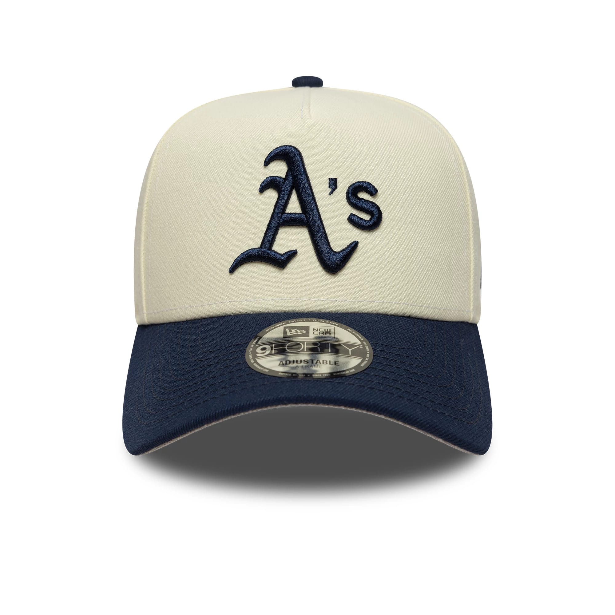 Oakland Athletics MLB Chrome Blue Contrast Cream 9FORTY A-Frame Adjustable Cap - Image 3