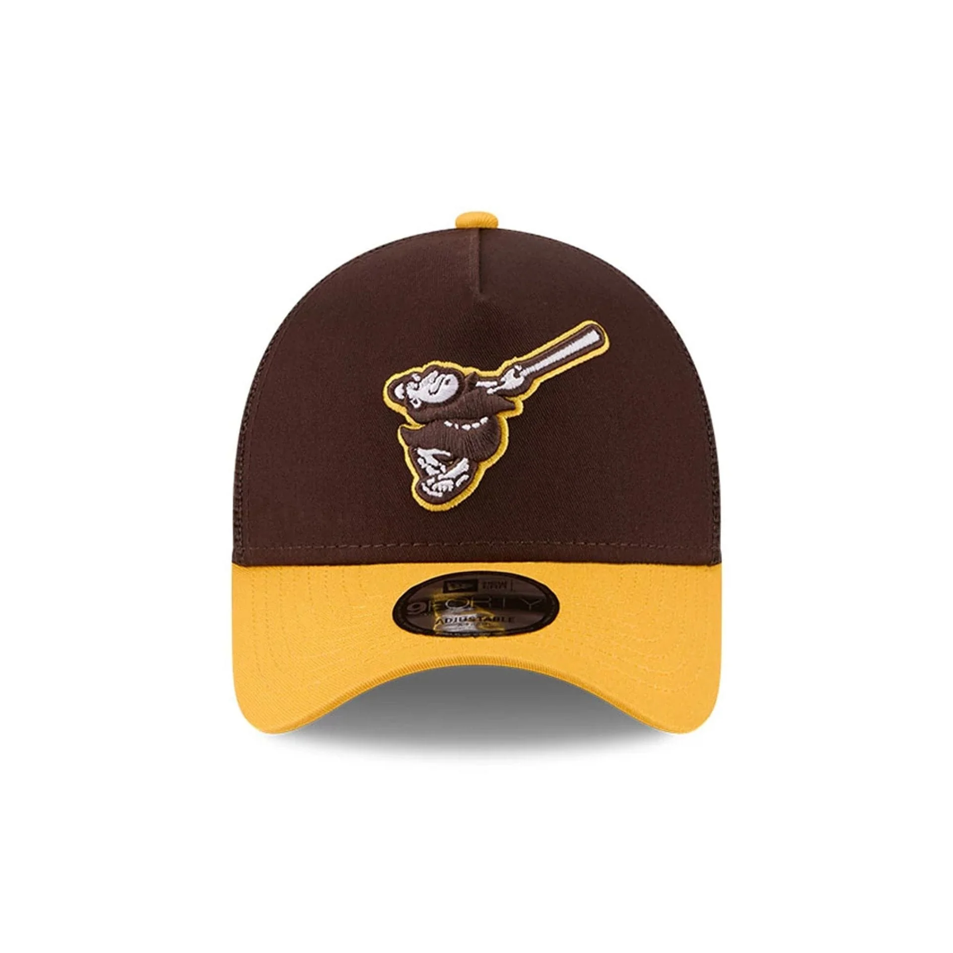 Padres MLB X Anchorman Whammy Dark Brown 9FORTY A-Frame Trucker Adjustable Cap - Image 3