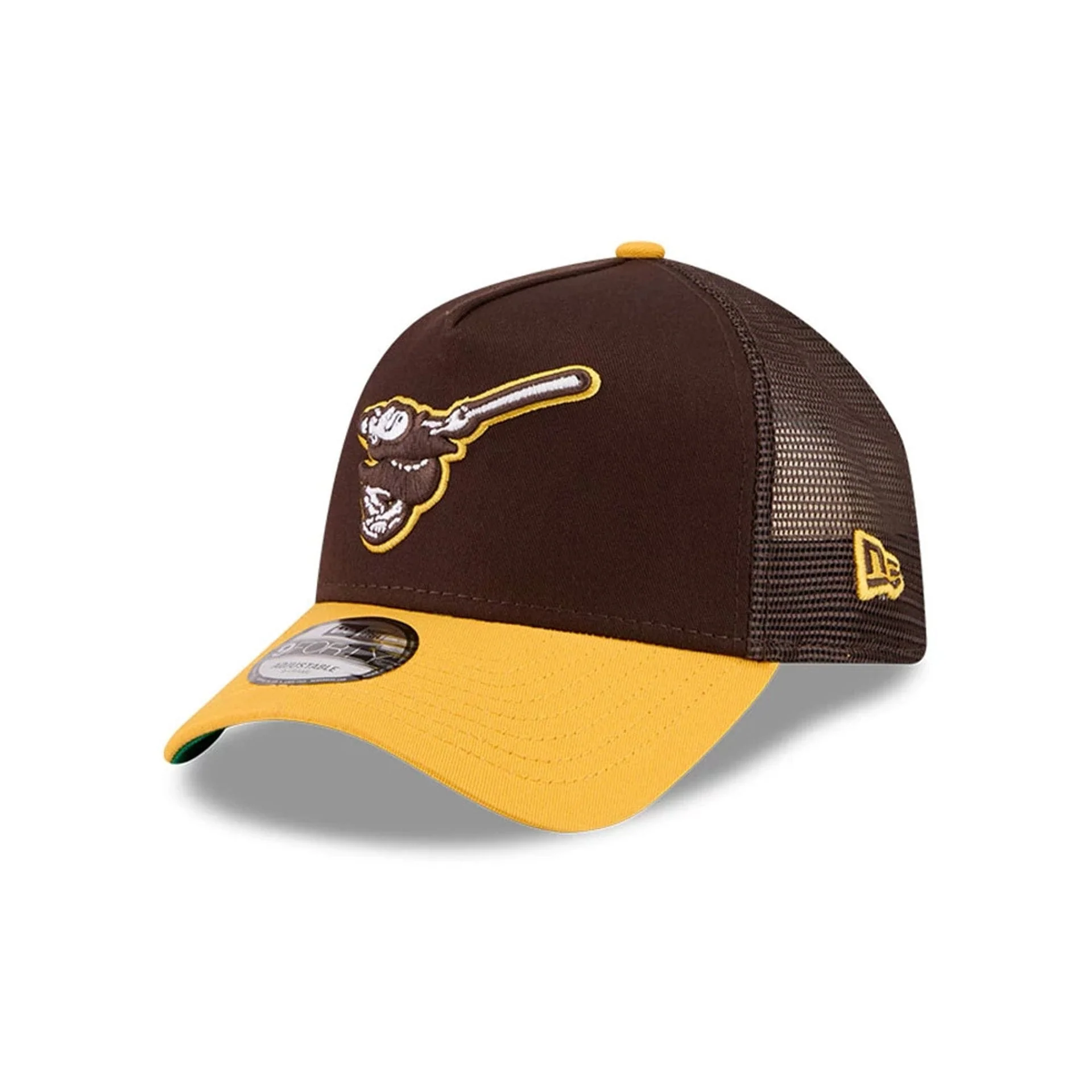 Padres MLB X Anchorman Whammy Dark Brown 9FORTY A-Frame Trucker Adjustable Cap - Image 4