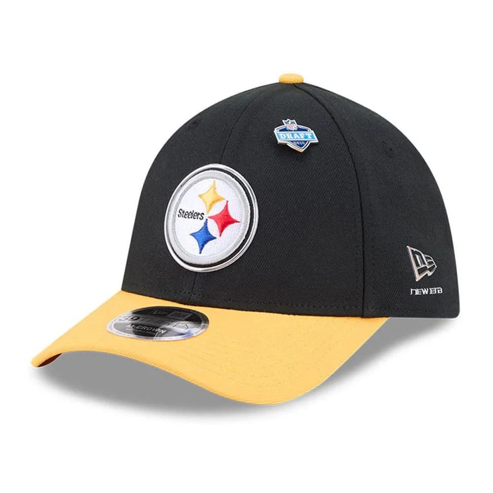 Pittsburgh Steelers NFL Draft 2026 Black 39THIRTY M-Crown Stretch Fit Cap