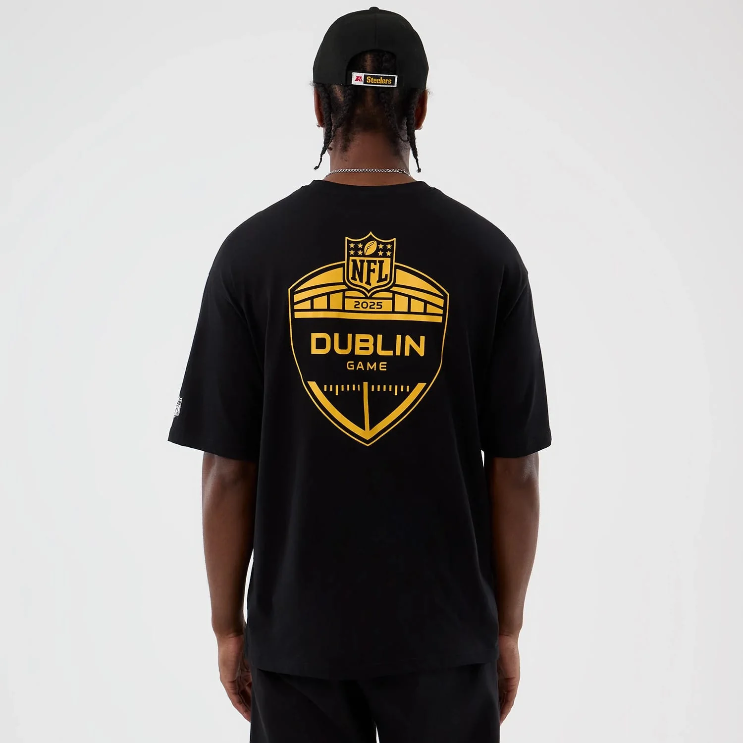 Pittsburgh Steelers NFL International Series Games Black Oversized T-Shirt - Image 2
