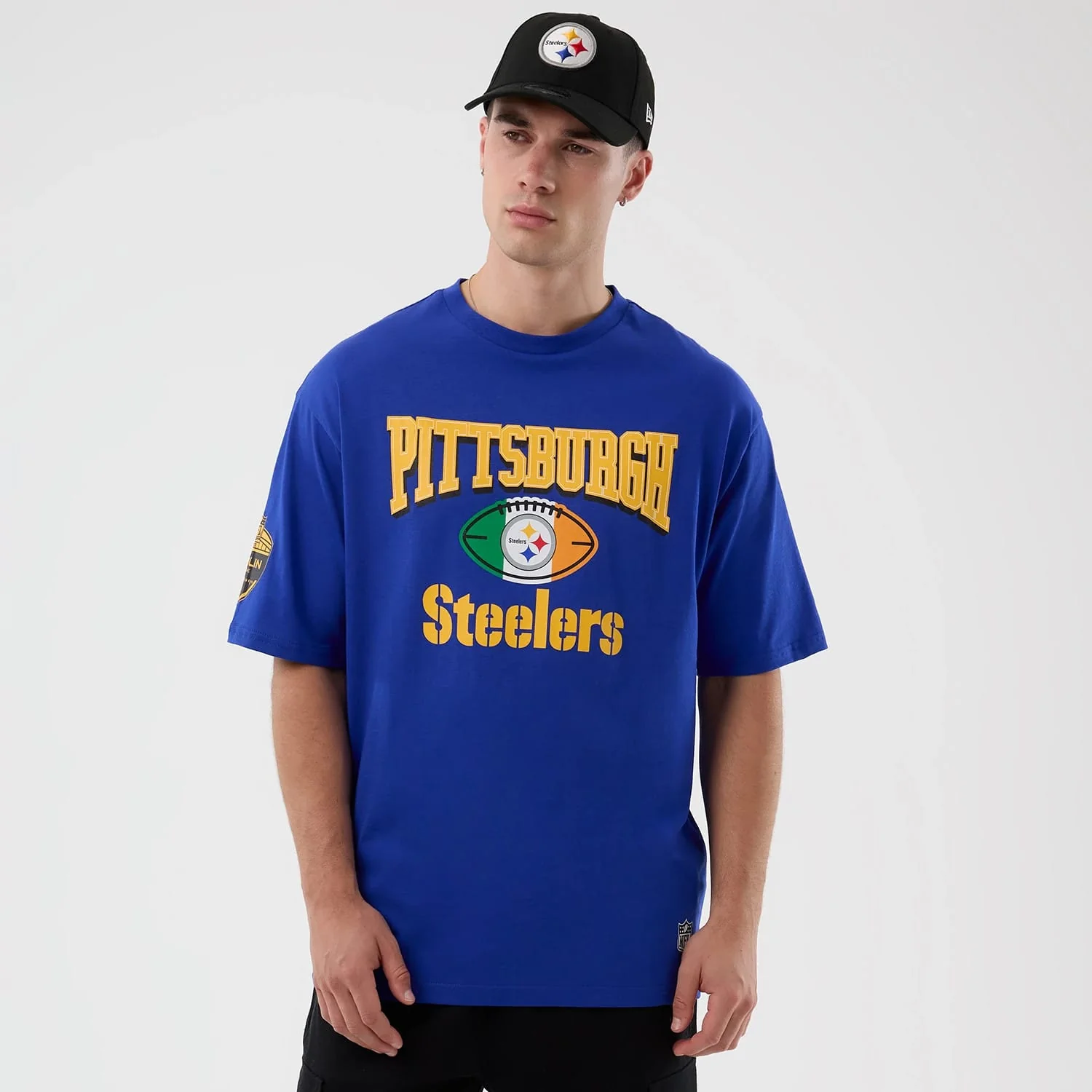 Pittsburgh Steelers NFL International Series Games Blue Oversized T-Shirt