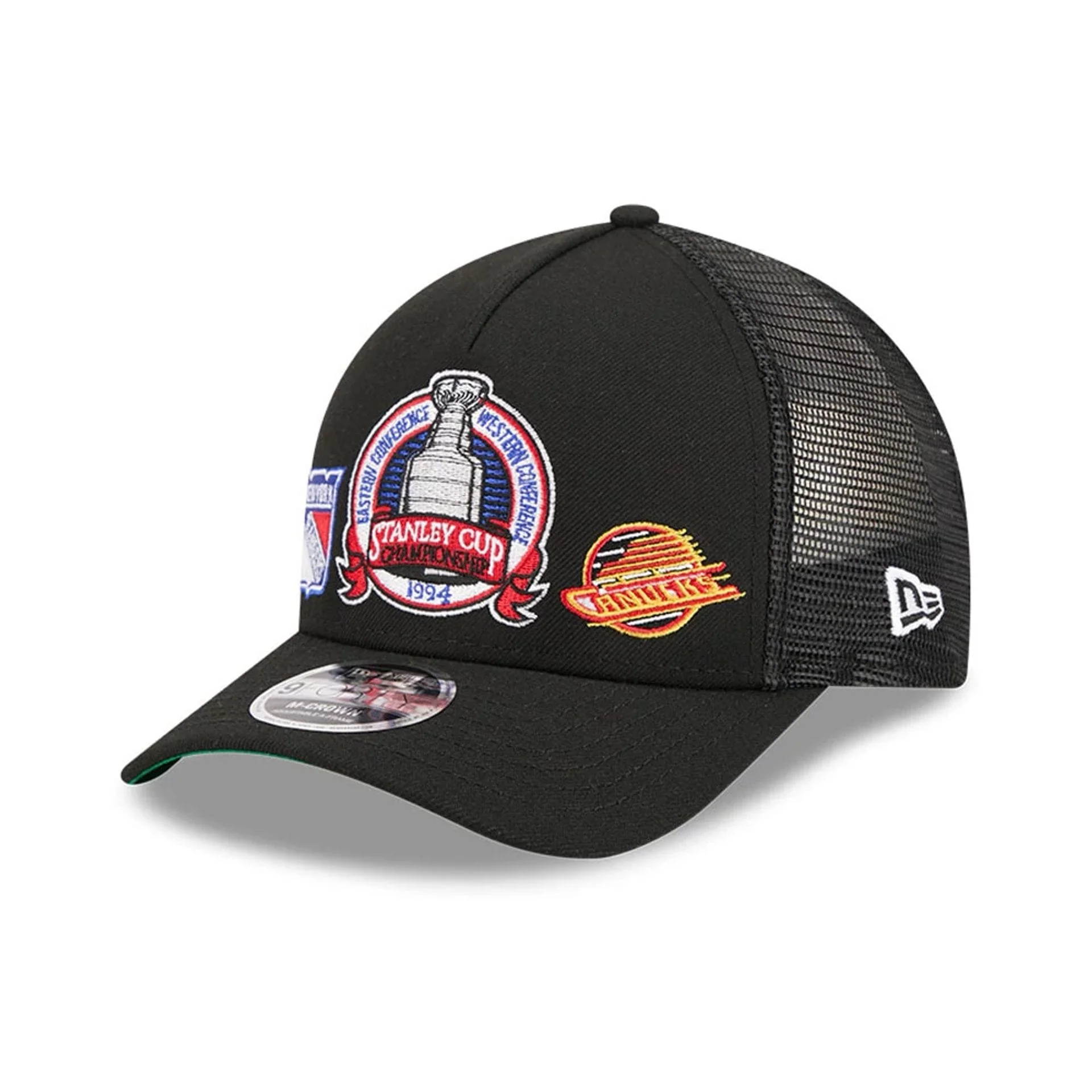 Rangers NHL Stanley Cup Black 9FORTY M-Crown A-Frame Trucker Adjustable Cap