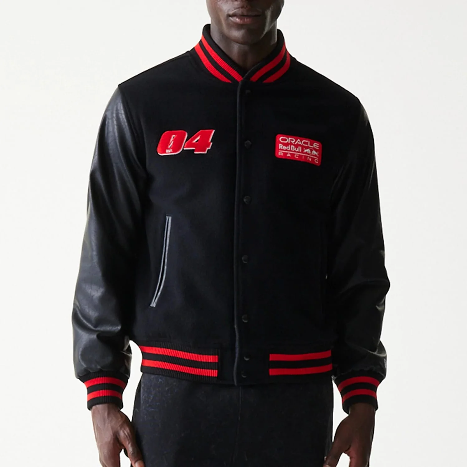 Red Bull Racing Black Varsity Jacket - Image 3