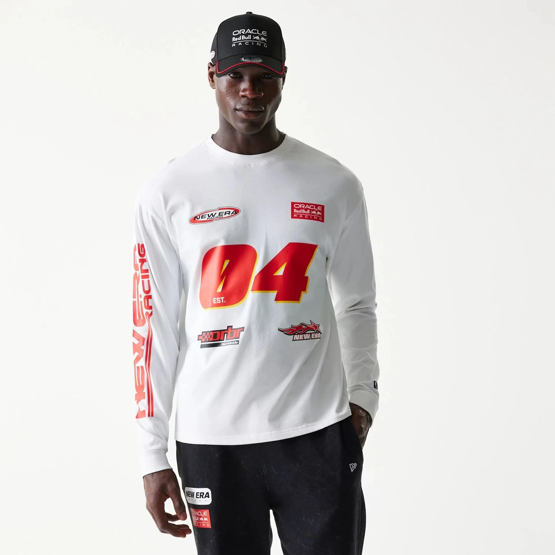 Red Bull Racing Graphic White Long Sleeve T-Shirt