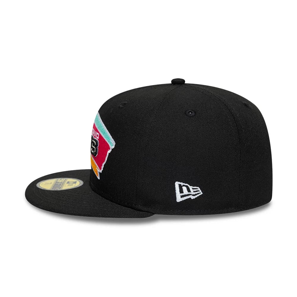 San Antonio Spurs NBA Hardwood Classic Black 59FIFTY Fitted Cap - Image 6