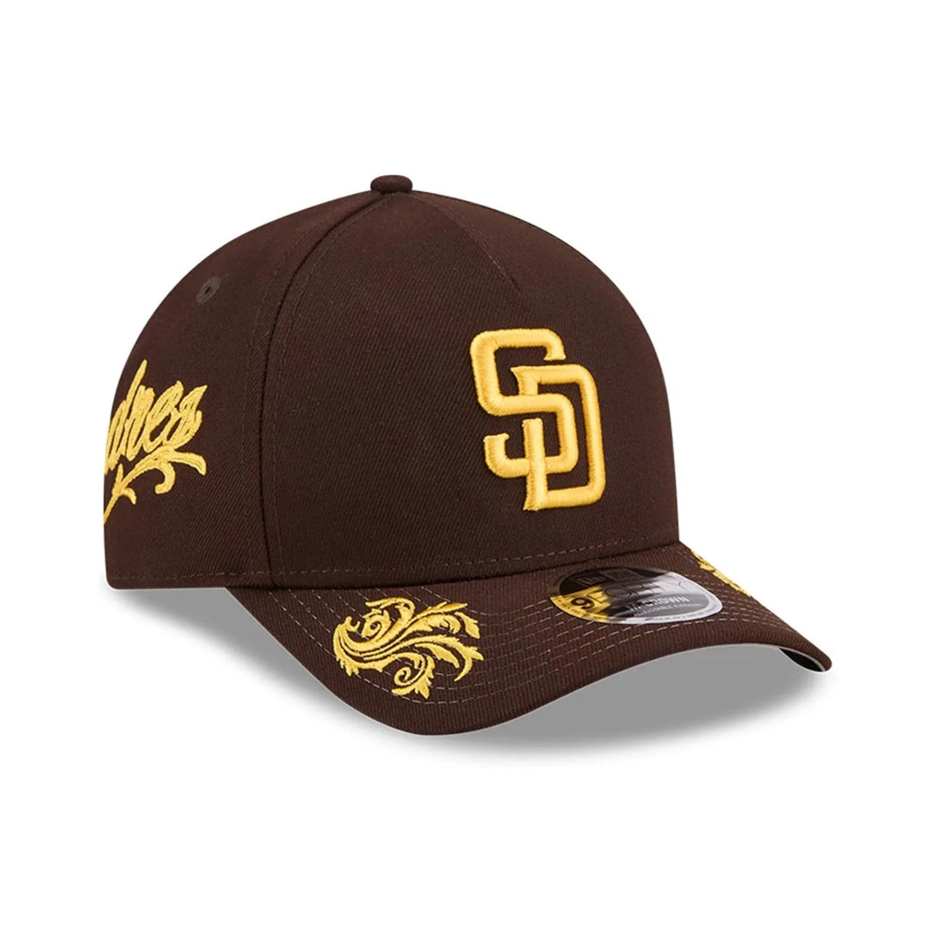 San Diego Padres MLB Script Dark Brown 9FORTY M-Crown A-Frame Adjustable Cap