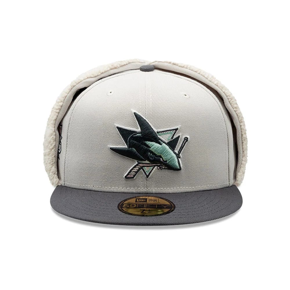 San Jose Sharks NHL Patch Light Beige Dogear 59FIFTY Fitted Cap - Image 3