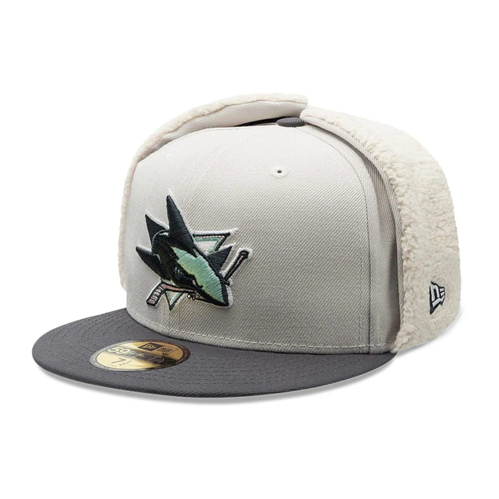 San Jose Sharks NHL Patch Light Beige Dogear 59FIFTY Fitted Cap - Image 4