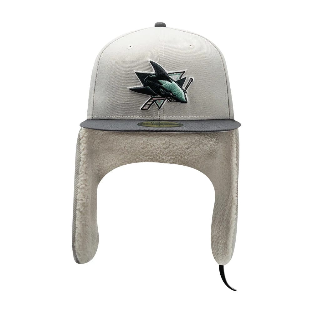 San Jose Sharks NHL Patch Light Beige Dogear 59FIFTY Fitted Cap - Image 7