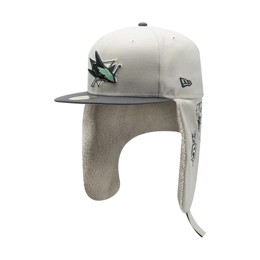 San Jose Sharks NHL Patch Light Beige Dogear 59FIFTY Fitted Cap - Image 8