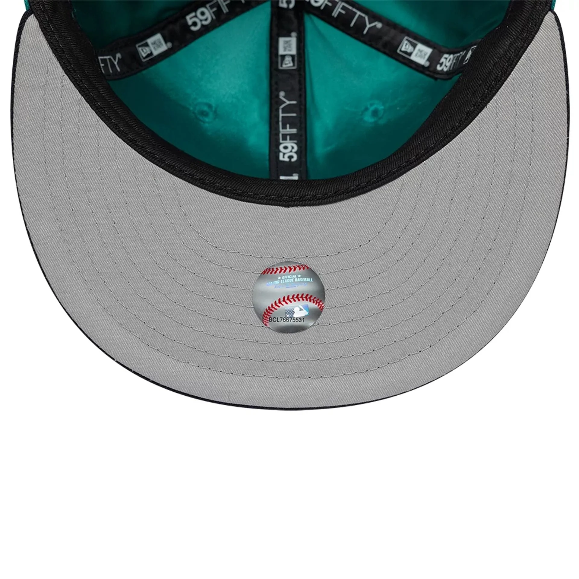 Seattle Mariners MLB Multi Logo Satin Lined Green 59FIFTY Fitted Cap - Image 2