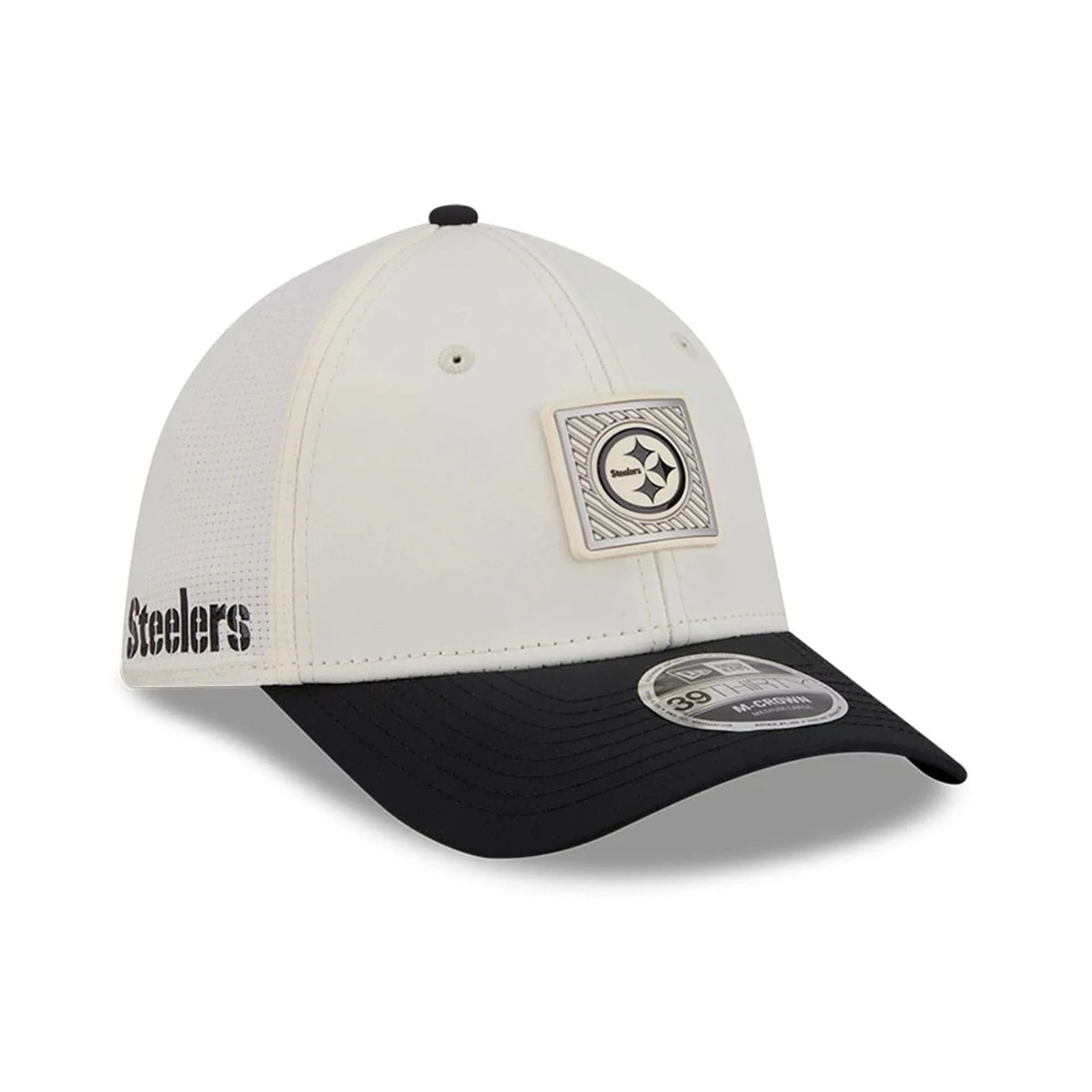 Steelers NFL Training 2026 White 39THIRTY M-Crown Stretch Fit Cap