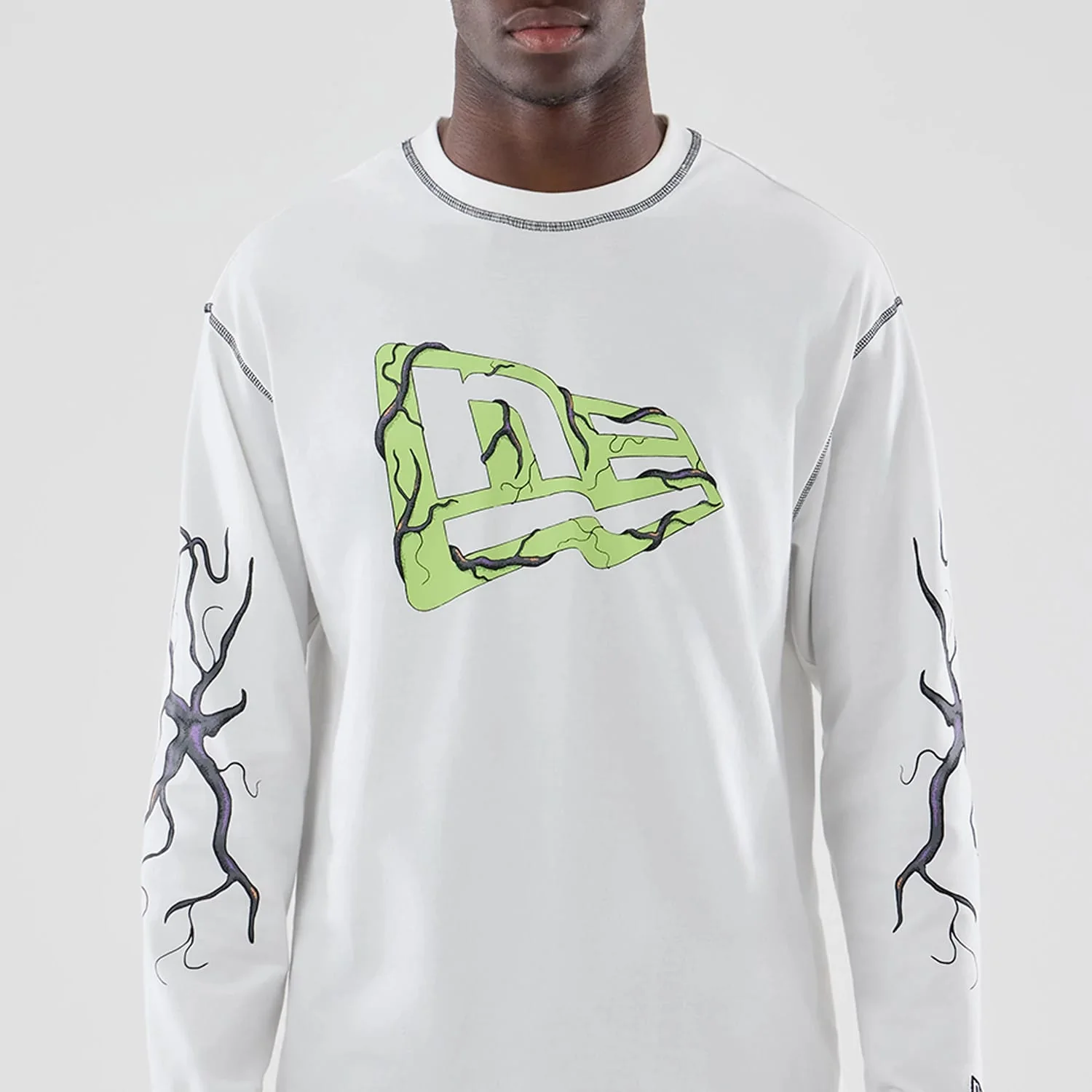 Stranger Things White Oversized Long Sleeve T-Shirt - Image 3