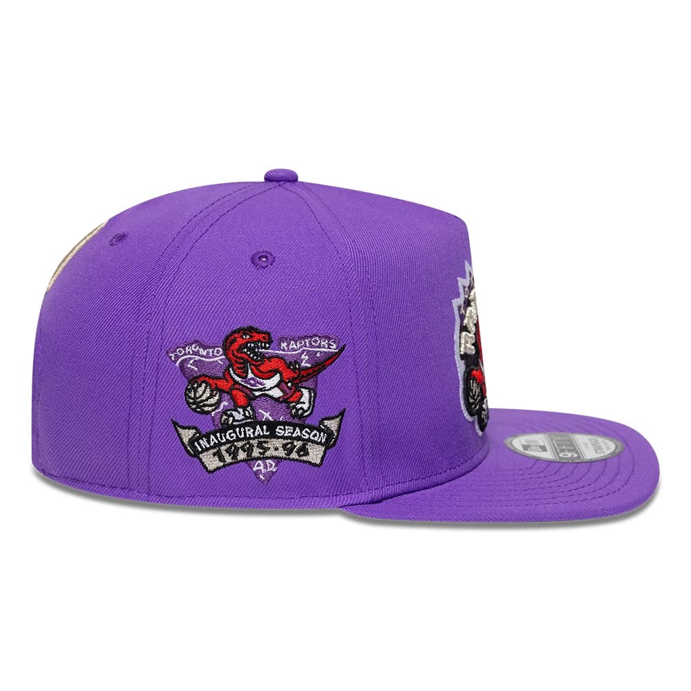 Toronto Raptors NBA Hardwood Classic Bright Purple 9FIFTY A-Frame Snapback Adjustable Cap - Image 5