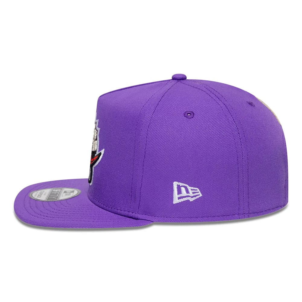 Toronto Raptors NBA Hardwood Classic Bright Purple 9FIFTY A-Frame Snapback Adjustable Cap - Image 7