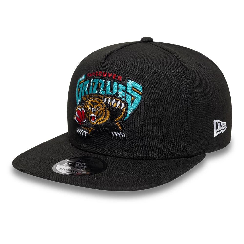 Vancouver Grizzlies NBA Hardwood Classic Black 9FIFTY A-Frame Snapback Adjustable Cap - Image 4