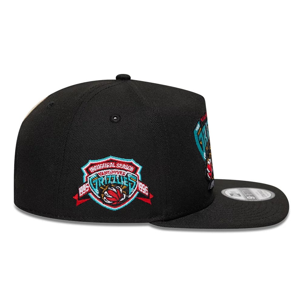 Vancouver Grizzlies NBA Hardwood Classic Black 9FIFTY A-Frame Snapback Adjustable Cap - Image 5