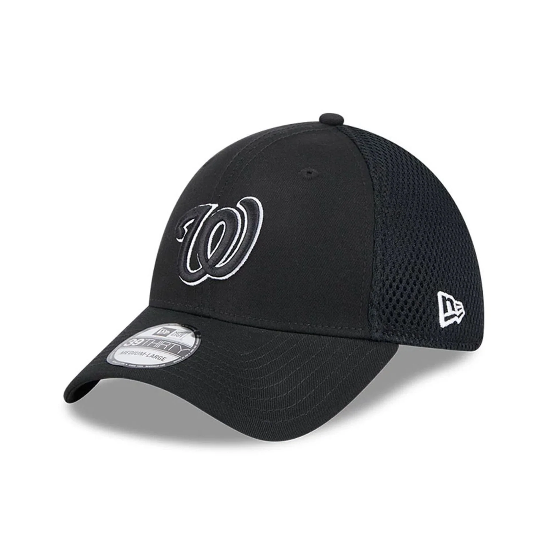 Washington Nationals MLB Evergreen Neo Black 39THIRTY Stretch Fit Cap