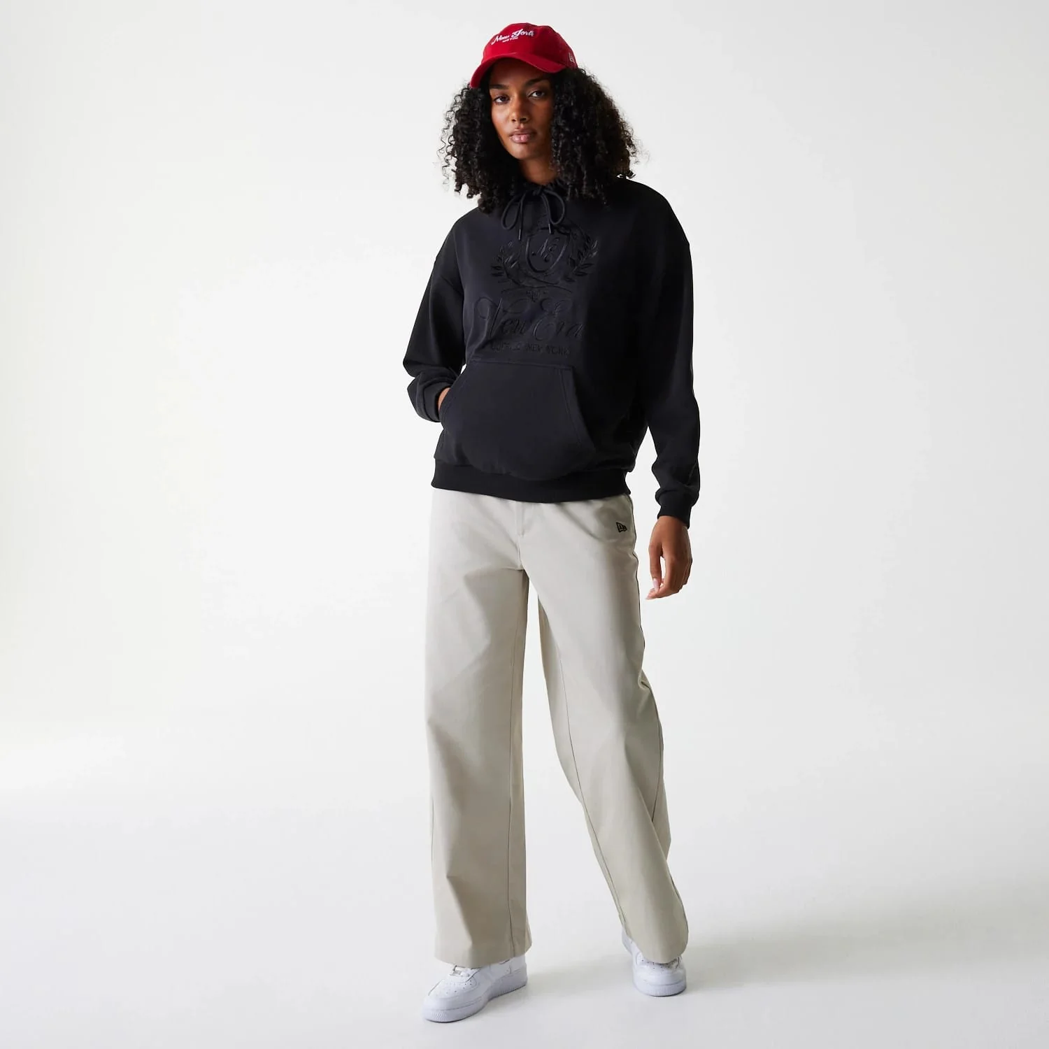 Womens New Era Crest Black Pullover Hoodie - Image 8