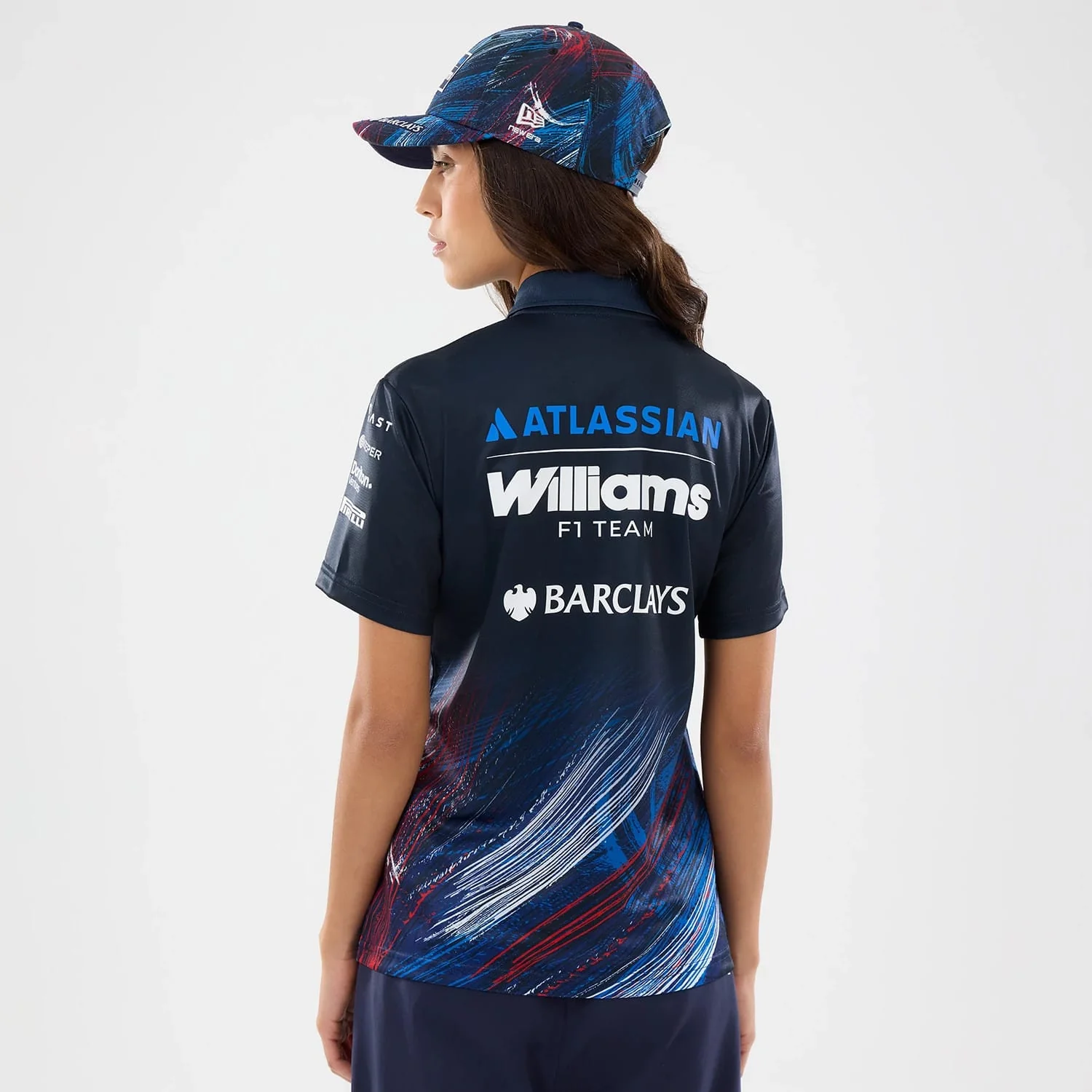 Womens Williams GB Race Special Tech Navy Polo T-Shirt - Image 2